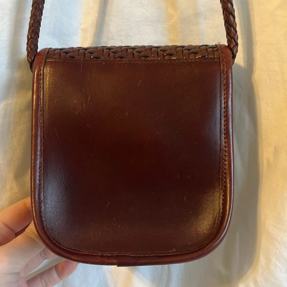 Brighton Mini Basket Weave Reptile Print Silver Clasp Crossbody Purse - Picture 4 of 11